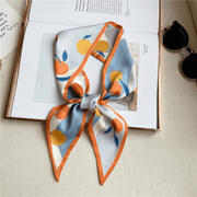 fruit print imitation silk scarf, view 7 - MRSLM