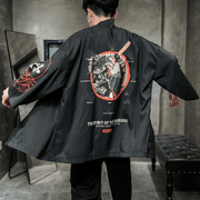 men's cotton kimono cardigan cloak, view 2 - MRSLM