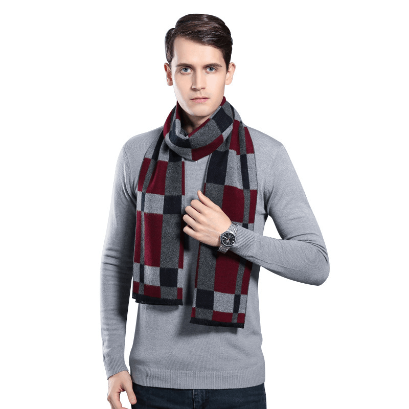 Men's plaid imitation cashmere scarf, view 22 - MRSLM