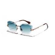 women's retro cat eye diamond cut sunglasses, view 3 - MRSLM