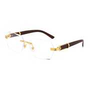 men's rimless diamond cut sunglasses, view 5 - MRSLM