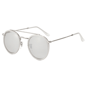 fashion retro round stainless steel sunglasses, view 5 - MRSLM