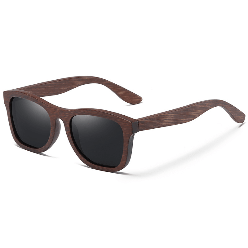 Bamboo wood retro polarized sunglasses, view 2 - MRSLM