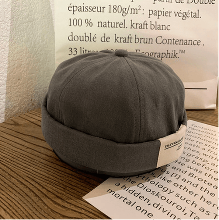 Japanese Letter Label Melon Leather Cap - MRSLM