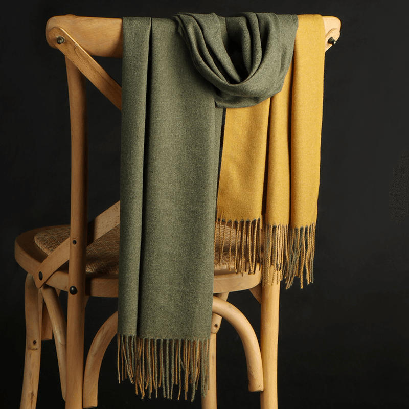 women's double-sided tassel scarf, view 4 - MRSLM