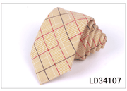 plaid polyester silk necktie, view 5 - MRSLM