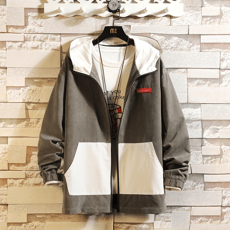men's color-matching baseball jacket, view 5 - MRSLM
