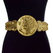 women's gold lion head metal girdle, view 4 - MRSLM