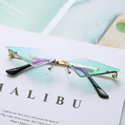 party funny rimless gold frame sunglasses, view 11 - MRSLM