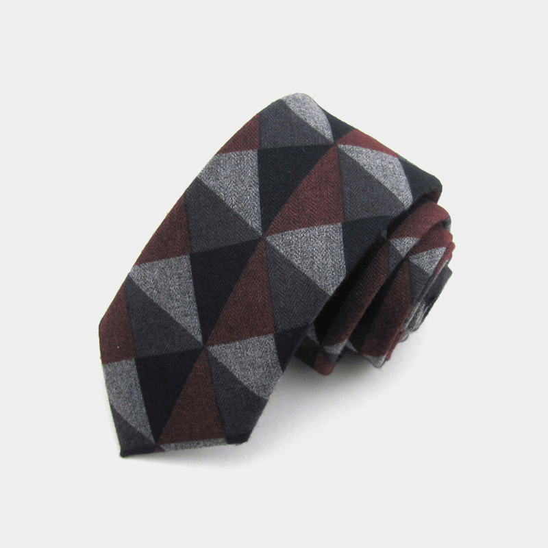slim striped flannel tie, view 2 - MRSLM