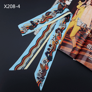 narrow long twill silk scarf, view 6 - MRSLM