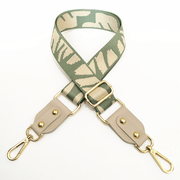 adjustable jacquard bag strap with leather, view 4 - MRSLM