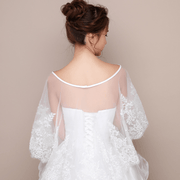ivory lace shawl, view 4 - MRSLM