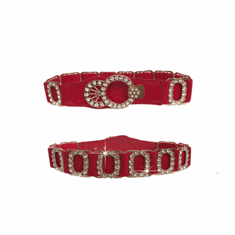 ladies elastic rhinestone belt - MRSLM