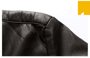 Men's slim PU leather jacket, view 5 - MRSLM