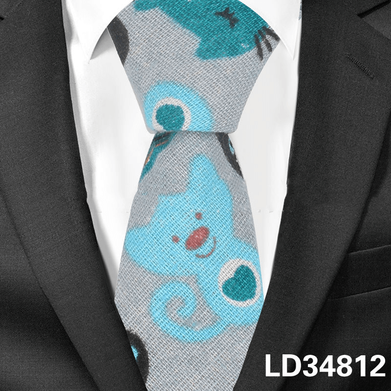 cartoon animal print tie, view 6 - MRSLM