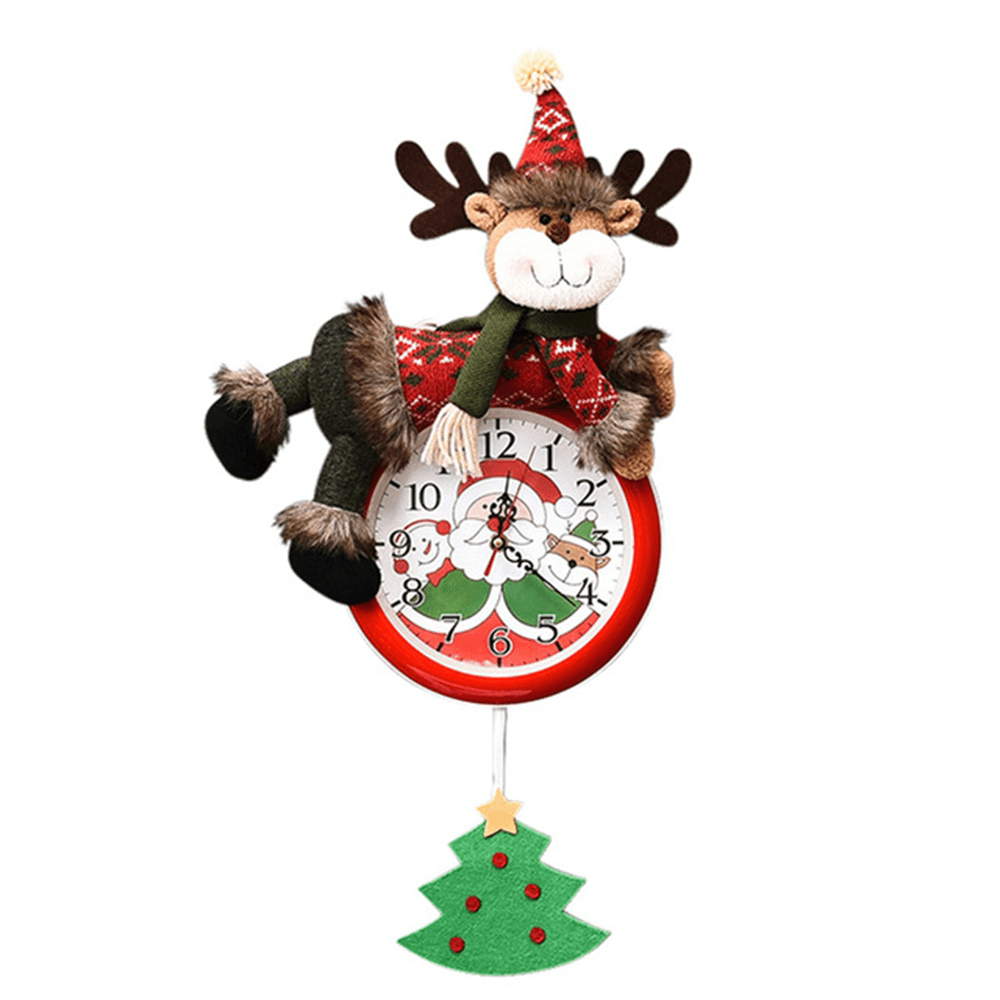 2020 Christmas Wall Hanging Clock New Fashion Battery Powered Needle Clocks Xmas for Home Party Pendant Decor - MRSLM