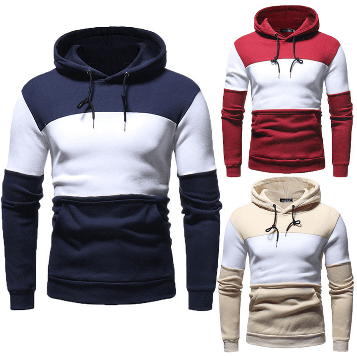 Men'S Clothing Splicing Collision Color Large Size Hoodie - MRSLM