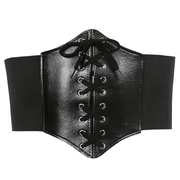 women's high-waist PU corset belt, view 2 - MRSLM