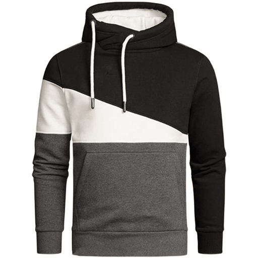 Men's hooded color-matching pullover - MRSLM