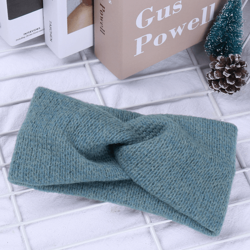 wide cross knitted bowknot headband, view 10 - MRSLM