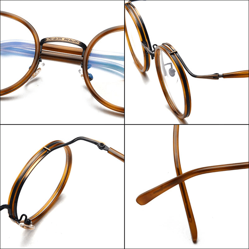 retro round flat mirror glasses, view 2 - MRSLM
