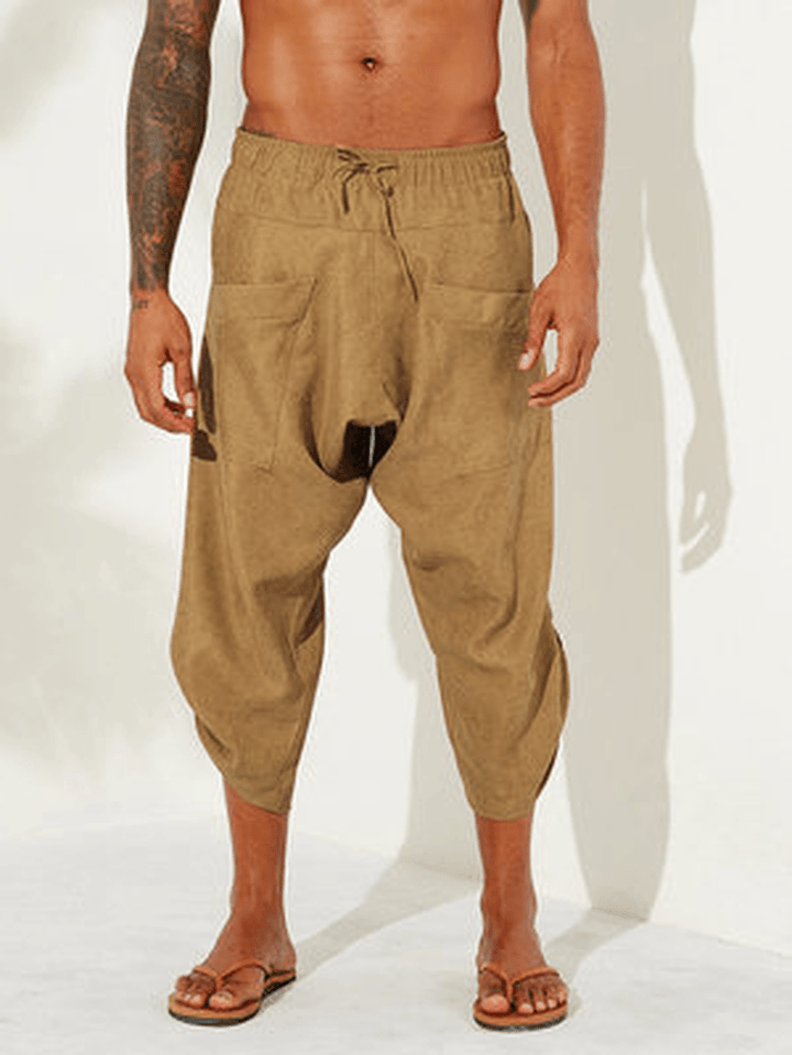 Loose Cropped Trousers with Bouquet Feet Trousers Men - MRSLM