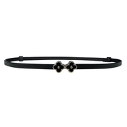 women's cowhide belt with flower buckle, view 4 - MRSLM
