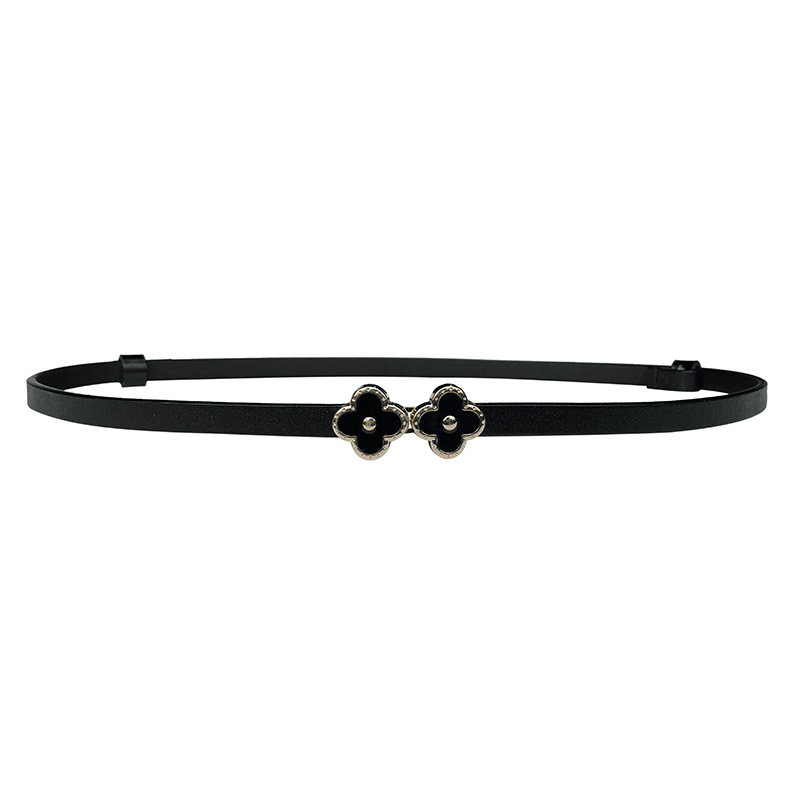 women's cowhide belt with flower buckle, view 4 - MRSLM