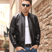 men's sheepskin stand collar jacket - MRSLM