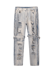 High Street Heavy Industries Destroyed Washed and Worn Out Fit Straight-Leg Jeans - MRSLM