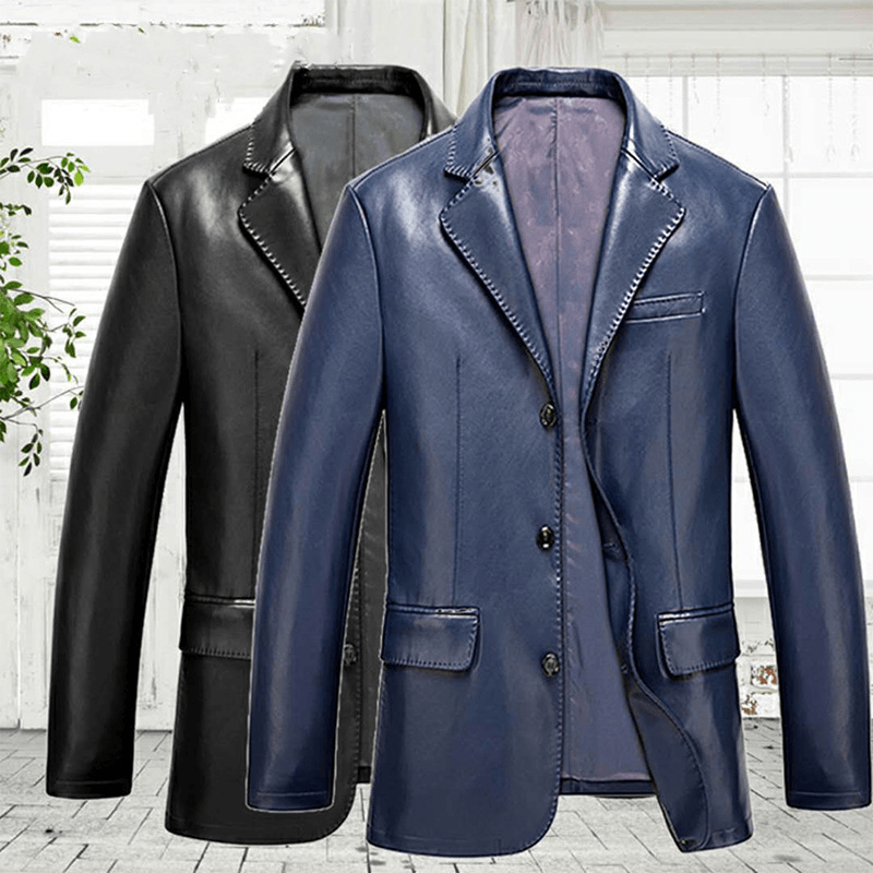 Washed Coat Leather Casual Jacket - MRSLM