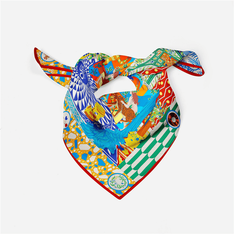 small square animal print scarf, view 3 - MRSLM