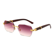 men's rimless diamond cut sunglasses, view 3 - MRSLM