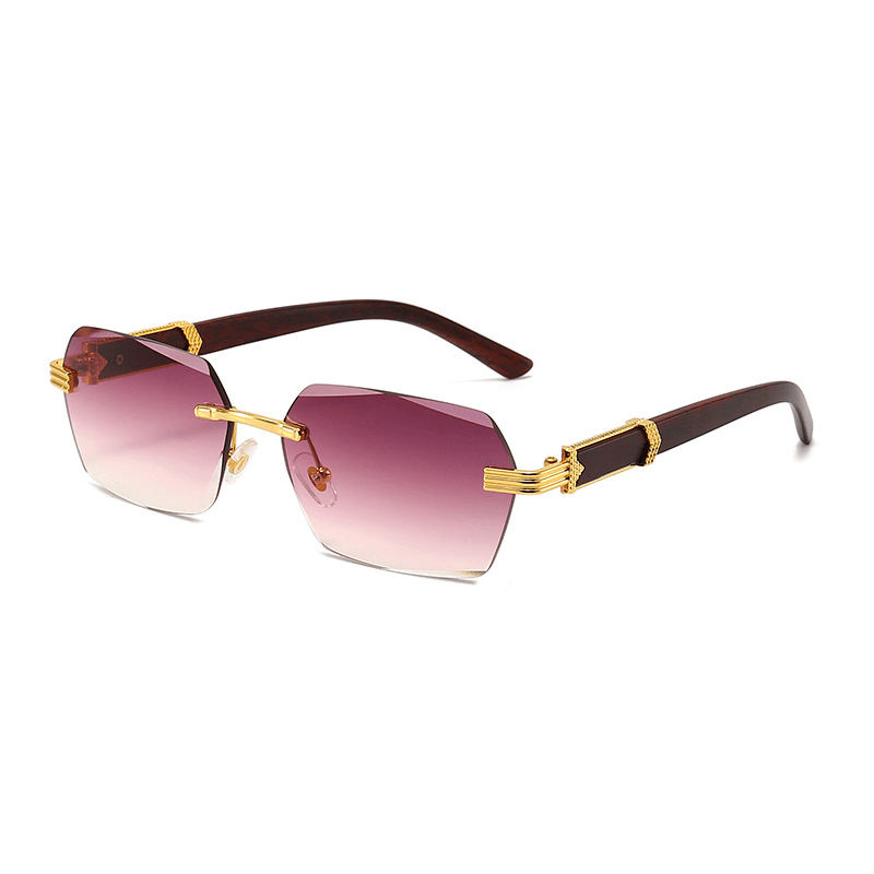 men's rimless diamond cut sunglasses, view 3 - MRSLM