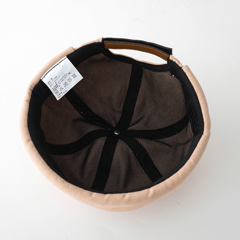 Women's simple melon cap with letter patch, view 3 - MRSLM