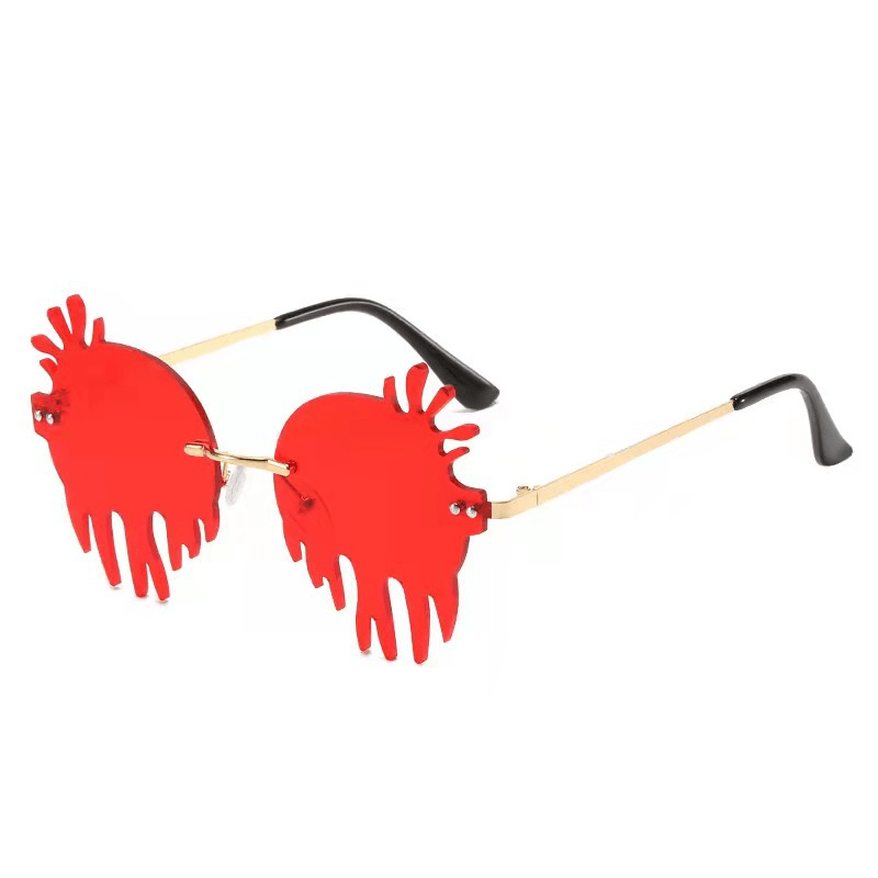 round gold frame colored lens sunglasses, view 2 - MRSLM