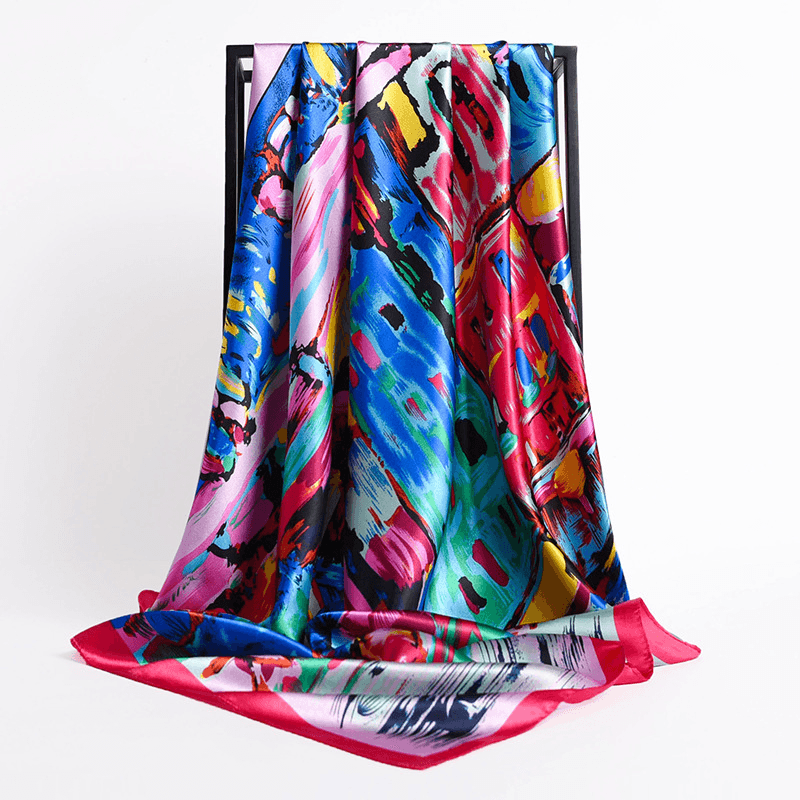 retro silk satin square scarf, view 20 - MRSLM