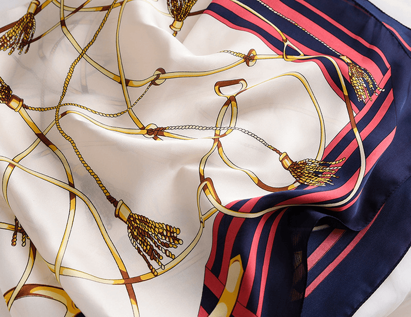 women's imitation silk chain square scarf, view 6 - MRSLM