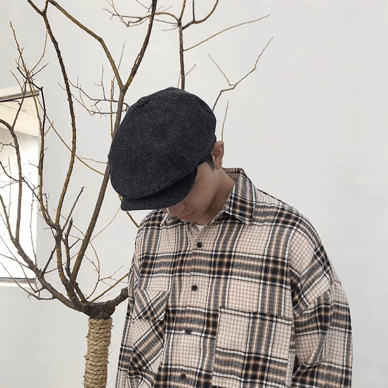 casual wool felt octagonal beret - MRSLM