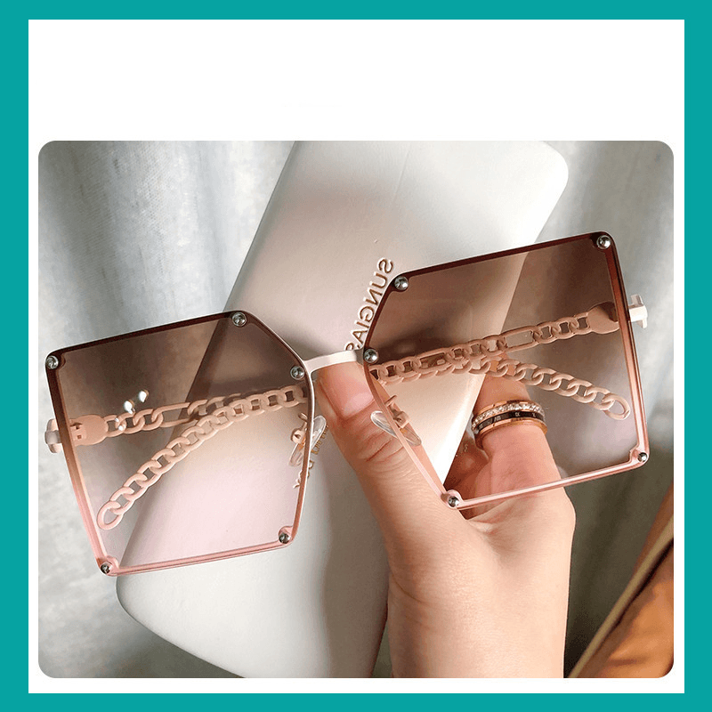 women's frameless big square sunglasses, view 4 - MRSLM