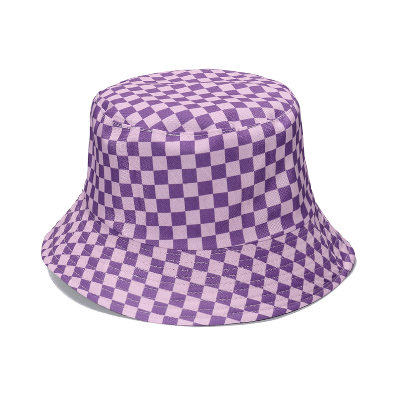Checkerboard plaid bucket hat, view 3 - MRSLM