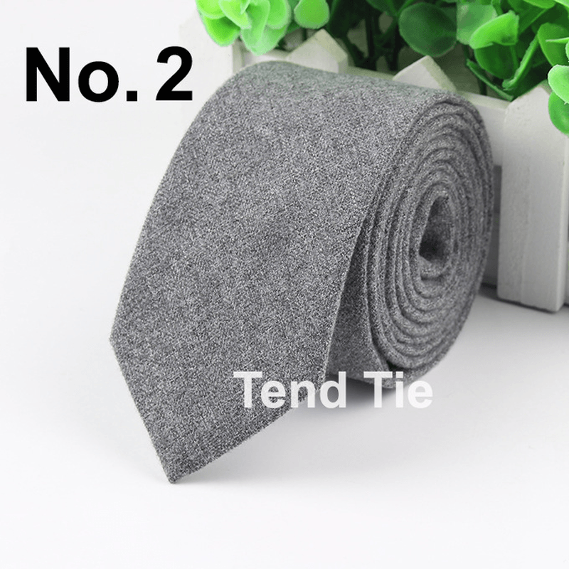 men's ultra-narrow wool tie, view 3 - MRSLM