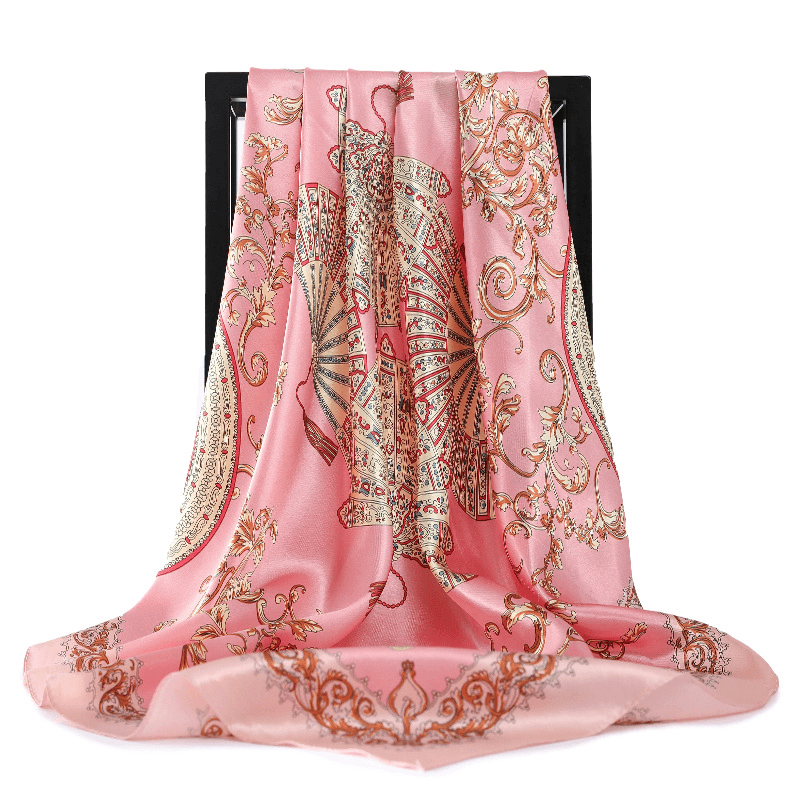 retro silk satin square scarf, view 7 - MRSLM
