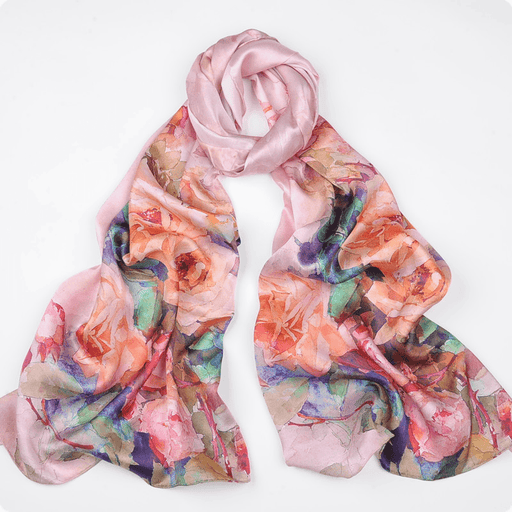 women's hand-curled silk long scarf - MRSLM