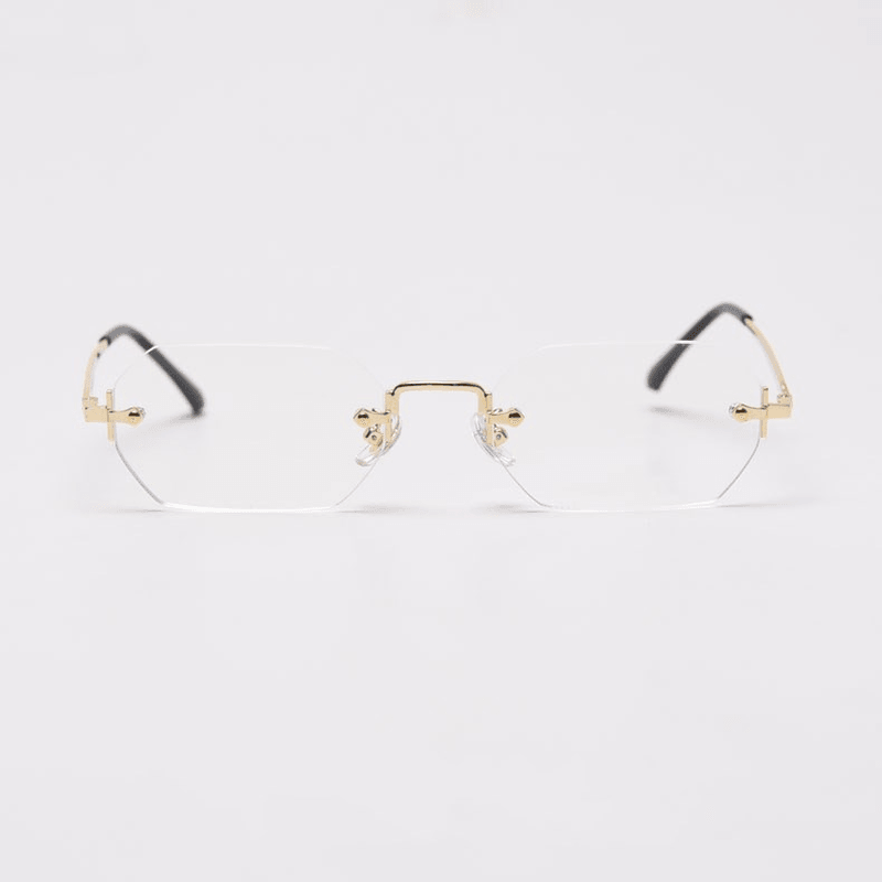 women's polygonal rimless sunglasses, view 4 - MRSLM
