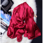 pure color satin scarf for travel and beach, view 3 - MRSLM