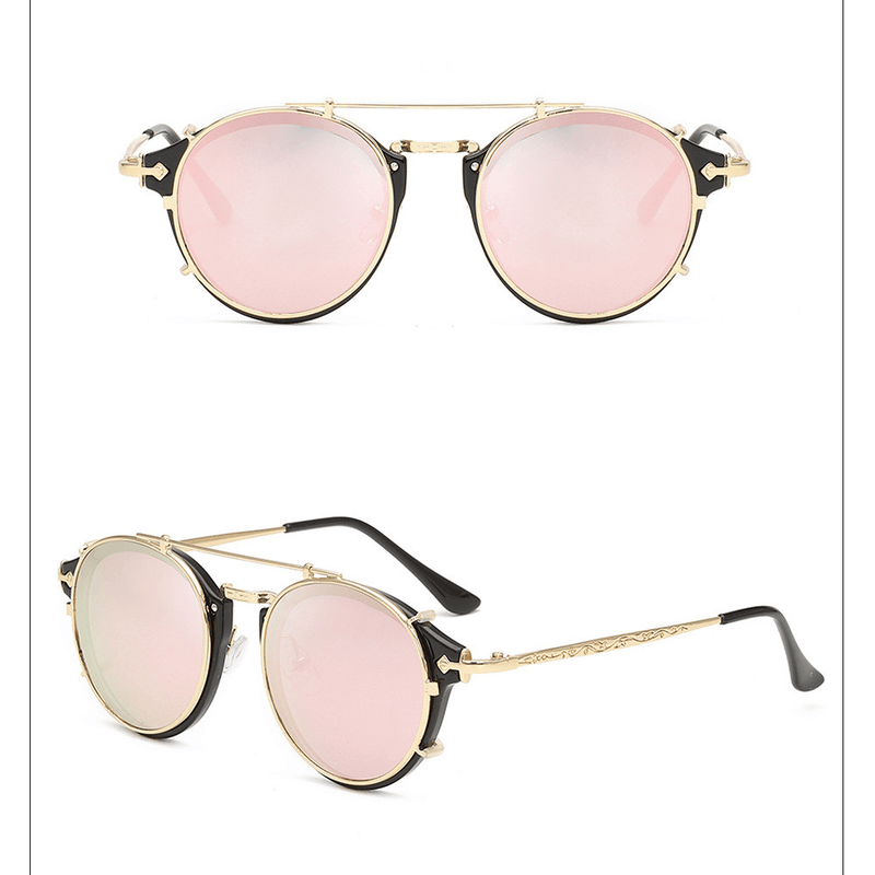 vintage flat lens metal sunglasses, view 5 - MRSLM