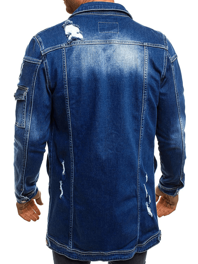 men's ripped denim jacket, view 6 - MRSLM
