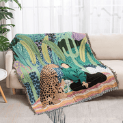 jungle print sofa blanket, view 3 - MRSLM